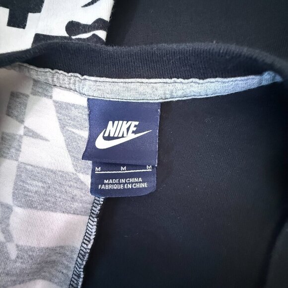 Women's M Nike Tank Top Black and White Split Logo Print Crew Neck - Picture 5 of 8
